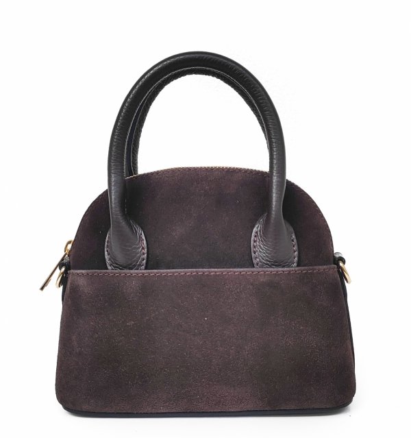 MINI Zamszowy czekoladowy kuferek Laura Biaggi