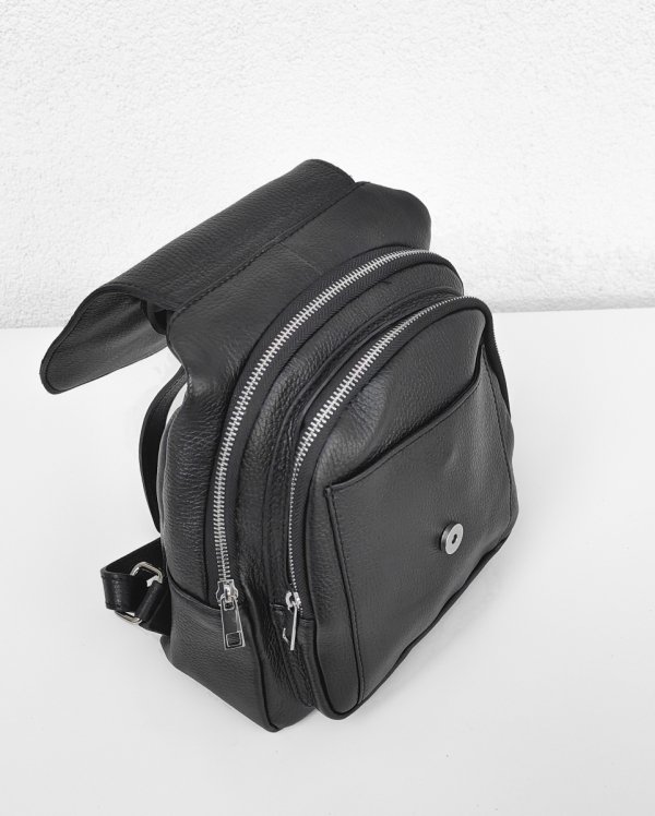 Czarny Plecak skóra naturalna zamsz Vera Pelle