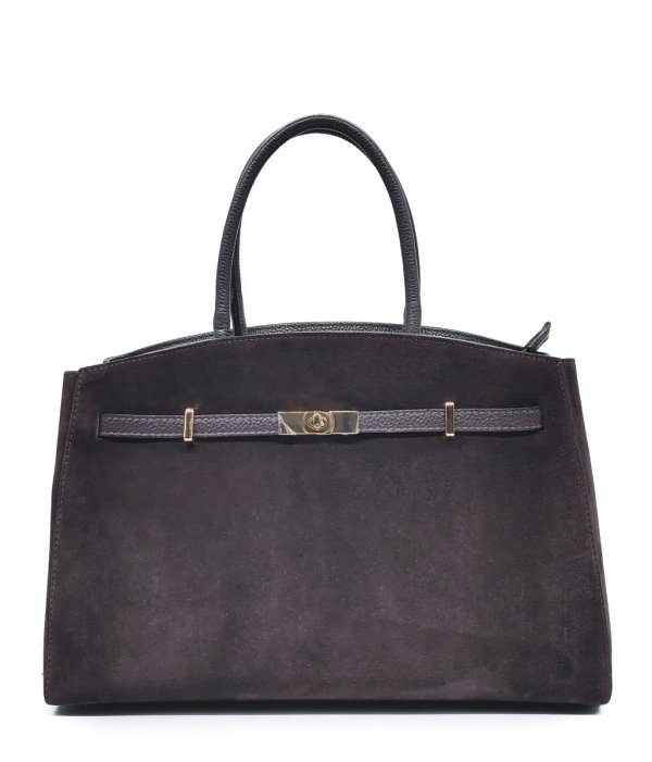 Torebka skóra zamszowa czekoladowa VeraPelle