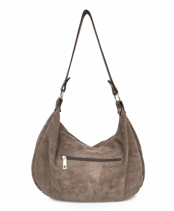 Laura Biaggi beżowy zamszowy worek torebka Mocha Mousse