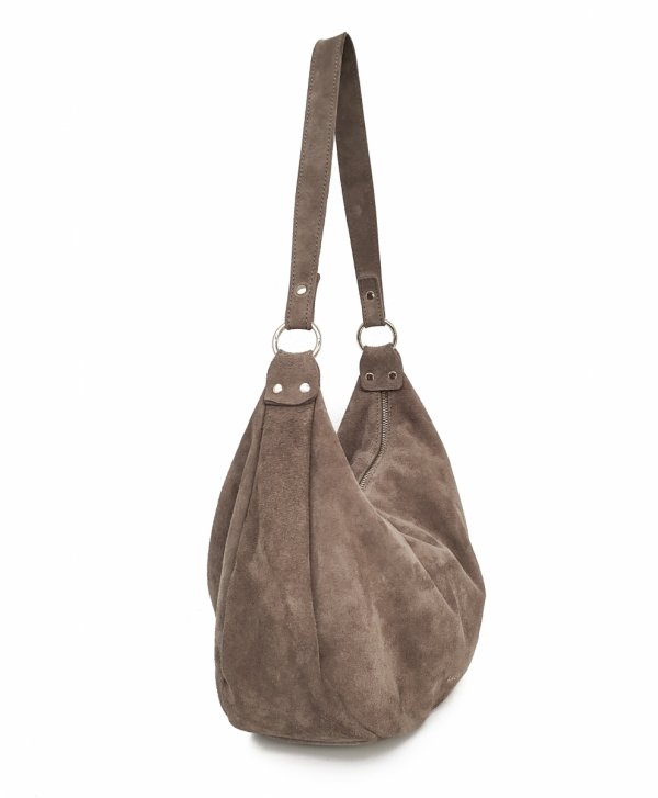 Laura Biaggi beżowy zamszowy worek torebka Mocha Mousse