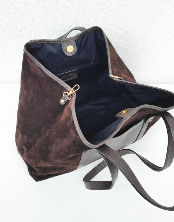 Zamszowy MAXI Shopper w czekoladowym kolorze