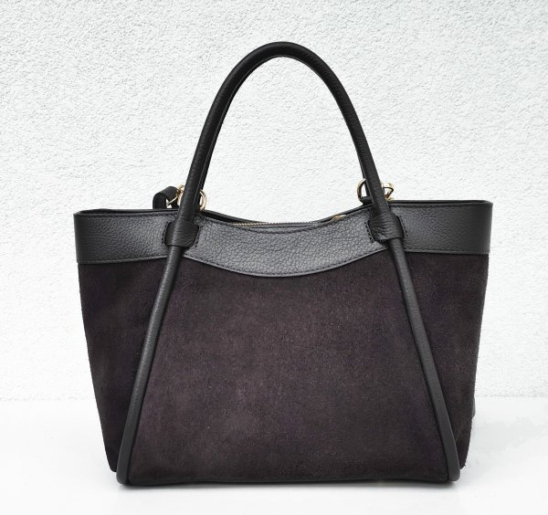 Klasyczna zamszowa torebka kuferek brązowa czekoladowa