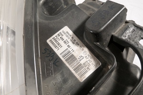 Reflektor prawy Peugeot 207 2012 Kombi