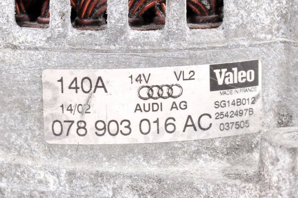 _Alternator Audi A4 B6 2000-2004 2.4, 2.5TDI, 3.0 (140A)