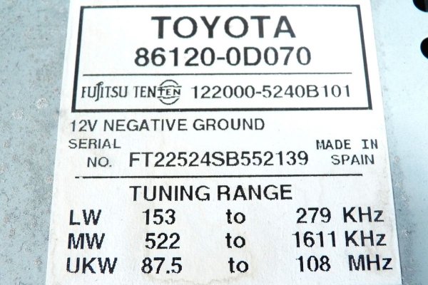 Radio Toyota Yaris I XP10 2003-2005