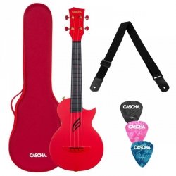 Cascha 2280 Carbon Fibre Red set ukulele koncertowe