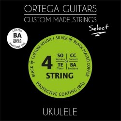Ortega UKSBK-BA Black Nylon Select Struny ukulele 26/30