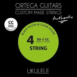 Ortega UKABK-CC Black Nylon Authentic Struny ukulele 24/26
