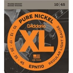 D'Addario EPN110 10-45 Pure Nickel struny elektryczne