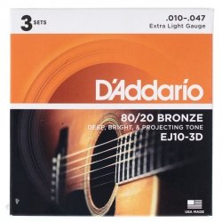 D'Addario EJ10-3D 3pack 3-pak