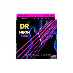 DR Strings NPE-9 Neon Pink struny do gitary elektrycznej 9-42