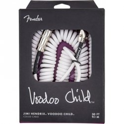Fender Jimi Hendrix VooDoo Child 30' WHT kabel spiralny biały