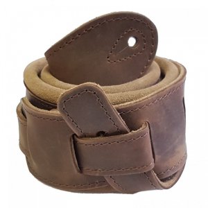 Presto PES-302 pas gitarowy skórzany 8 cm ciemny brąz