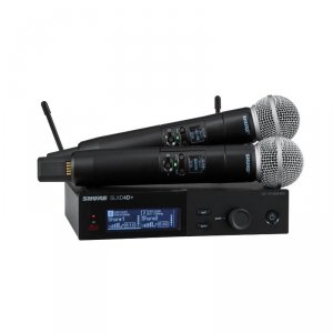 Shure SLXD24D+E/58-G65 - Podwójny cyfrowy system bezprzewodowy z dwoma nadajnikami/mikrofonami do ręki