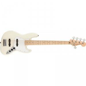 Squier Affinity Series Jazz Bass V Maple Fingerboard White Pickguard Olympic White