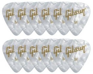 Gibson Pearloid White Picks 12 pack Medium kostki gitarowe APRW12-74M