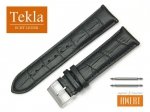 TEKLA 22 mm pasek skórzany PT41 czarne szycie