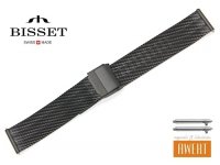 BISSET 18 mm bransoleta stalowa mesh BM103 czarna 