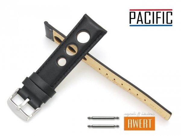 PACIFIC 20 mm pasek skórzany W115 czarny W115-1BL-20