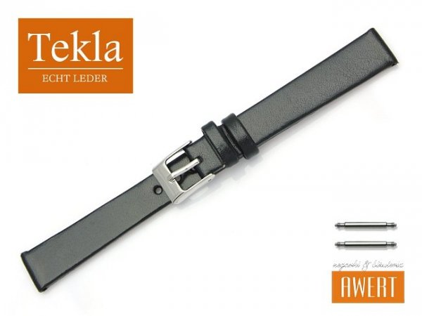 Pasek do zegarka TEKLA PT26 skórzany 14 mm czarny