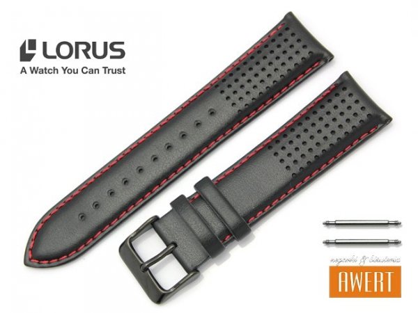 LORUS 22 mm oryginalny pasek RHG122X czarny