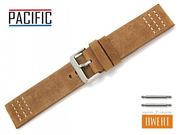 PACIFIC 22 mm pasek skórzany W39A brązowy W39A-6WH-22