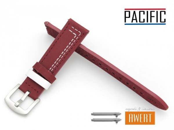 PACIFIC 20 mm pasek skórzany W73 bordowy W73-4WH-20