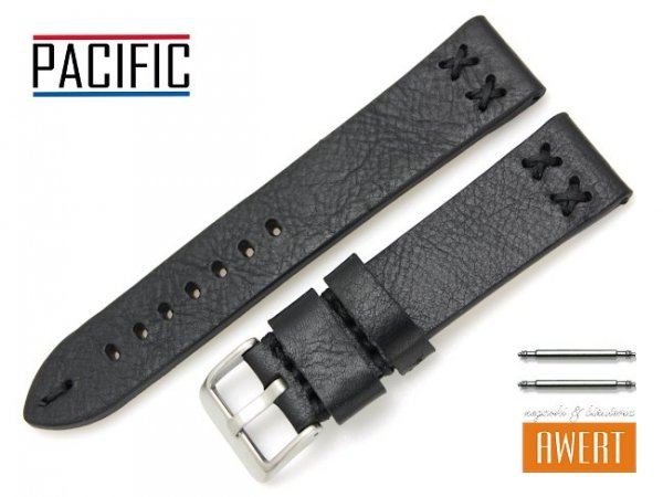 PACIFIC 22 mm pasek skórzany W79 czarny W79-1S-22