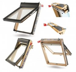 Dachfenster Keylite TFE Thermo Kiefernholz Klapp-Schwingfenster aus Holz mit Wärmedämmblock Uw=1,3 