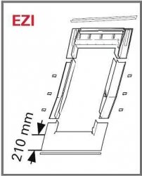 Eindeckrahmen Roto Roto EDZ Rx200 (EDR ZIE) für profilierte Eindeckmaterialien mit WD, für profilierte Eindeckmaterialien bis 50 mm Höhe