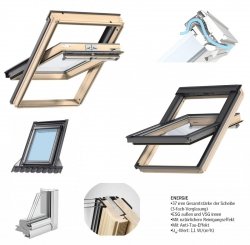 Dachfenster VELUX GGL 3068 ENERGIE 3-fach-Verglasung Schwingfenster aus Holz klar lackiert Uw=1,1 Aluminium / mit Obenbedienung