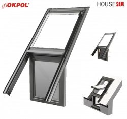 OKPOL UKG Eindeckrahmen für Kniestockfenster, für Kniegelenke (PVC) für Flach- oder Profildächer bis 9 cm Höhe in Verbindung mit einem Dachfenster