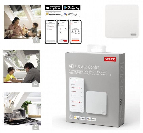 VELUX App Control KIG 300 Bedienung für VELUX INTEGRA® Kompatibel mit Hey Google, Apple HomeKit, Somfy Sonnenschutzprodukte,
