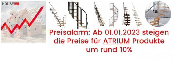 Treppen Atrium Mini Signalweiß 11 Stufen Natürliche Erle modular Systemtreppen Weiß