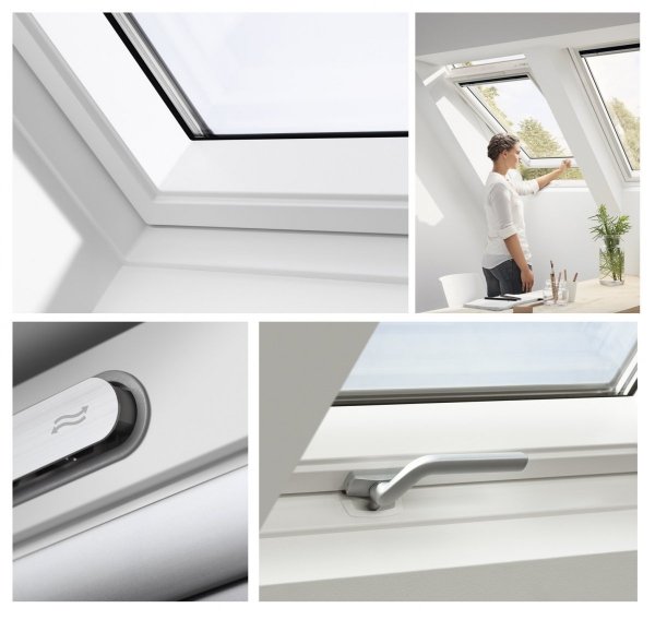 VELUX Dachfenster GLU 0051 B S10001 Uw= 1,3 Schwingfenster Kunststoff - Boden Griff  Kunststoffqualität mit Dauerlüftung alternativen für THERMO 59