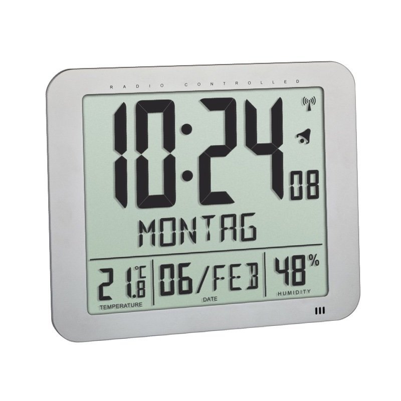 Zegar Elektroniczny Pokazuje Dokładny Czas Godziny Minuty I Sekundy Zegar elektroniczny TFA 60.4516 ścienny biurowy sterowany radiowo DCF z