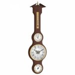 TFA 45.3004.03 stacja pogody tradycyjna mechaniczna z zegarem kwarcowym barometr ścienny, orzech