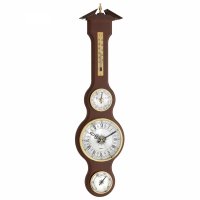 TFA 45.3004.03 stacja pogody tradycyjna mechaniczna z zegarem kwarcowym barometr ścienny, orzech 