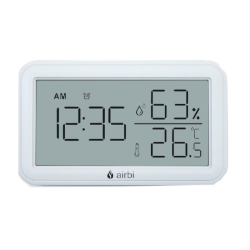 Airbi INDOOR – termohigrometr elektroniczny z zegarem i budzikiem