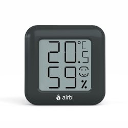 Airbi SMILE – termohigrometr elektroniczny z wskaźnikiem komfortu, kolor czarny