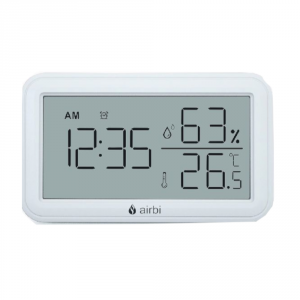 Airbi INDOOR – termohigrometr elektroniczny z zegarem i budzikiem