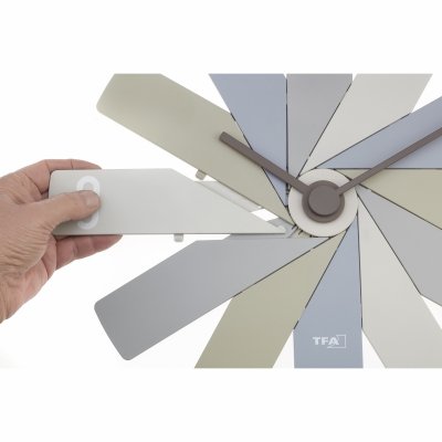  TFA 60.3020.20 zegar ścienny wskazówkowy nowoczesny w pudełku  średnica 40 cm,  wielokolorowy