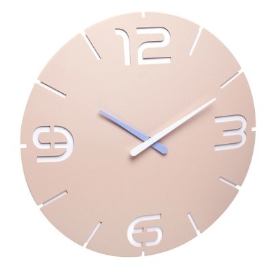 TFA 60.3536.16 zegar DCF ścienny wskazówkowy nowoczesny pudrowy róż design  średnica 35 cm