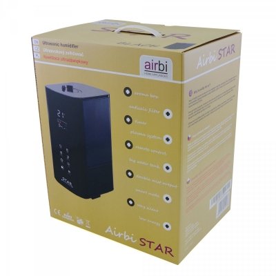 Airbi STAR nawilżacz powietrza ultradźwiękowy, plazma, aromadyfuzer, czarny 45m2 - OUTLET