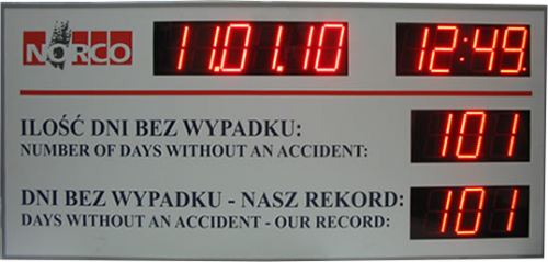 Tablica informacyjna przemysłowa LED wyświetlacz parametrów produkcji i BHP Modbus