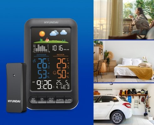 Hyundai WS 5110 – stacja meteorologiczna z czujnikiem zewnętrznym i DCF