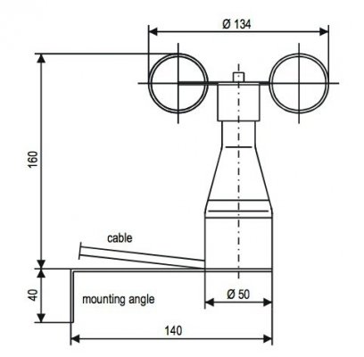 Thies 4.3515.51 Small czujnik prędkości wiatru mechaniczny wiatromierz rotorowy wyjście analogowe 0-10V