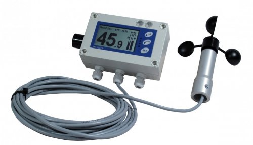 Navis Y410L wiatromierz sygnalizacyjny przewodowy anemometr mechaniczny wyjście przekaźnikowe alarm dźwiękowy i wizualny wifi,  bluetooth, karta SD