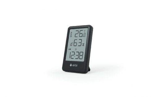 Airbi FRAME termohigrometr, z budzikiem, alarm, zegar, pamięć min max, kolor czarny
